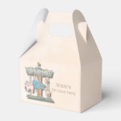 漫画の動物回転木馬誕生日パーティー フェイバーボックス (正面サイド)