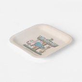 漫画の動物回転木馬誕生日パーティー ペーパープレート (傾斜あり)