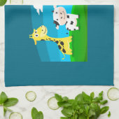 漫画の動物 キッチンタオル (折り畳み)