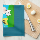 漫画の動物 キッチンタオル (四つ折り)
