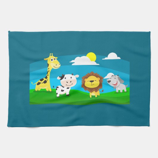 漫画の動物 キッチンタオル (横)