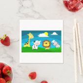 漫画の動物 スタンダードカクテルナプキン (インサイチュ)