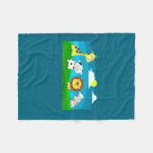 漫画の動物 フリースブランケット (正面(横))