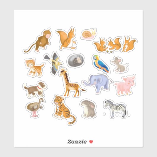 漫画の動物，プランナーシール シール (シート)