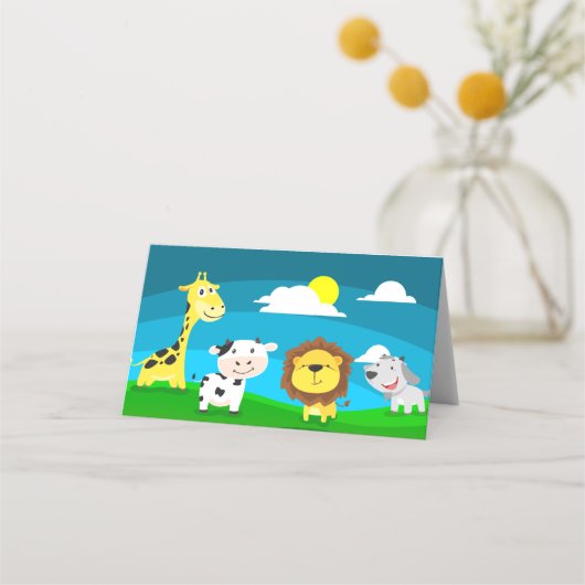 漫画の動物 プレイスカード (正面)