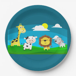 漫画の動物 ペーパープレート