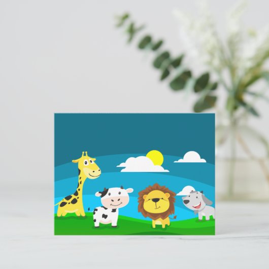 漫画の動物 ポストカード (スタンド正面)