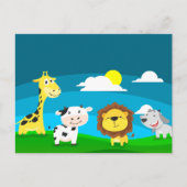 漫画の動物 ポストカード (正面)