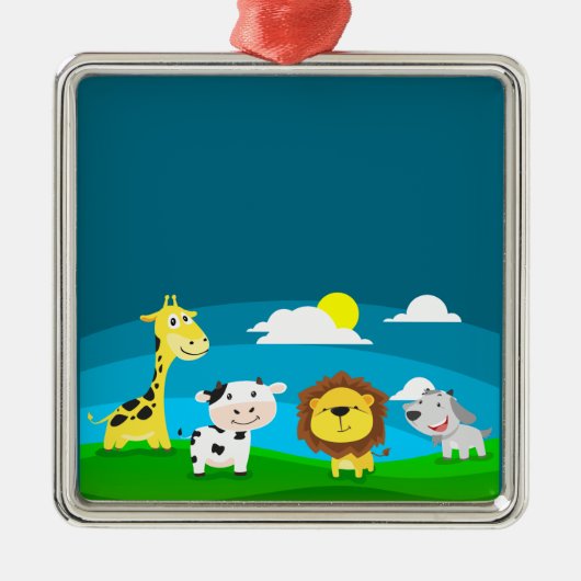 漫画の動物 メタルオーナメント (正面)