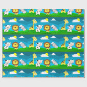 漫画の動物 ラッピングペーパー (フラット)