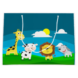 漫画の動物 ラージペーパーバッグ