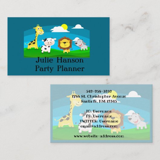 漫画の動物 名刺 (正面/裏面)