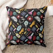 漫画の医師のナース科学パターン クッション (ブランケット)