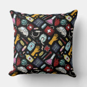 漫画の医師のナース科学パターン クッション (正面)