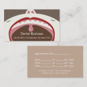 漫画の口の歯科用アポイントメント名刺 予約カード (正面/裏面)