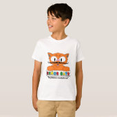 漫画の口ひげ猫 かわいいユーモア Tシャツ (正面フル)
