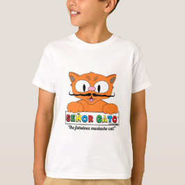 漫画の口ひげ猫 かわいいユーモア Tシャツ