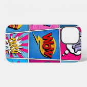 漫画の吹き出しセット。Bom、Cool、Pow、Oopの表現 iPhoneケース (裏面横)