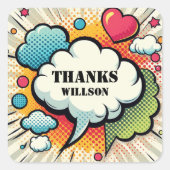 漫画の吹き出しパターン スクエアシール (正面)