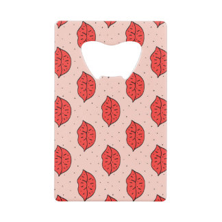 漫画の唇：フェミニズムのドゥードルパターン。 クレジットカード栓抜き