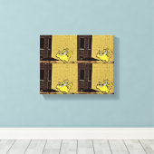 漫画の壁猫 キャンバスプリント (インサイチュ (ウッドフロア))