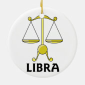 漫画の天秤座はかりで測 セラミックオーナメント (裏面)