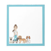 漫画の女の子と一緒にかわいい漫画の犬 ノートパッド (正面)