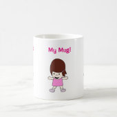 漫画の女の子のカスタマイズ可能なマグ コーヒーマグカップ (中央)