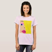 漫画の女の子の抽象芸術の顔のTシャツ Tシャツ (正面フル)