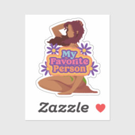 漫画の女の子の私のお気に入りの人 シール