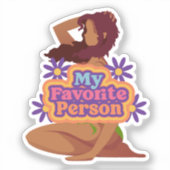 漫画の女の子の私のお気に入りの人 シール (正面)