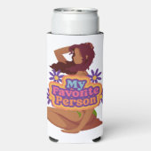 漫画の女の子の私のお気に入りの人 スリム缶クーラー (Seltzer裏面)