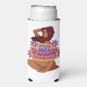 漫画の女の子の私のお気に入りの人 スリム缶クーラー (Seltzer正面)