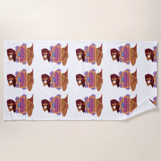 漫画の女の子の私のお気に入りの人 ビーチタオル (正面)