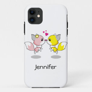 漫画の女の子を愛するかわいい狐 iPhone 11 ケース