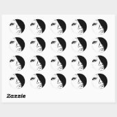 漫画の女の子美しいシール ラウンドシール (シート)