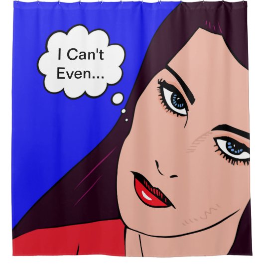 漫画の女の子#14 シャワーカーテン (正面)