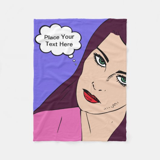 漫画の女の子#1 フリースブランケット (正面)