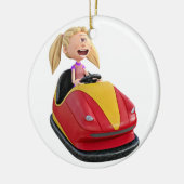 漫画の女の子nバンパー・カー セラミックオーナメント (左)