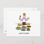 漫画の女性をケーキで焼く愛 ポストカード (正面/裏面)