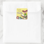 漫画の女読の子の本は属していパーソナライズされたる スクエアシール (バッグ)