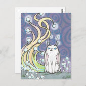 漫画の妖精バニーラビットファンタジーアートハガキ ポストカード (正面/裏面)