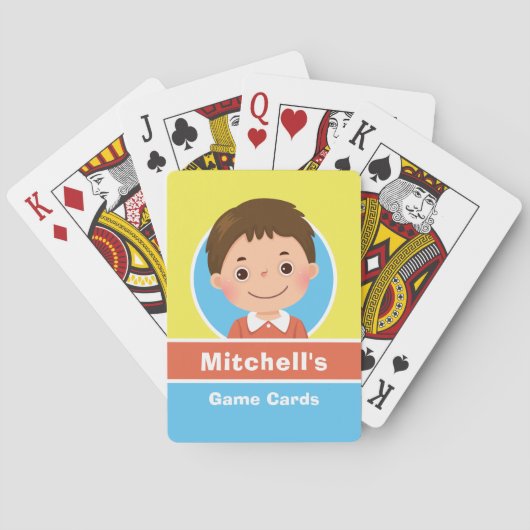 漫画の子どもの茶色の髪 トランプ (裏面)