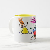 漫画の子ども向けデザイン。 ツートーンマグカップ (正面左)