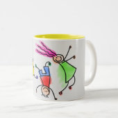 漫画の子ども向けデザイン。 ツートーンマグカップ (正面右)