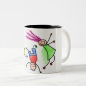 漫画の子ども向けデザイン。 ツートーンマグカップ (正面右)