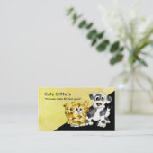 漫画の子ネコの子犬のロゴの名刺 名刺 (スタンド正面)