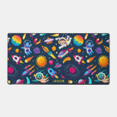 漫画の子供の宇宙と銀河系のシームレスなパターン デスクマット (正面)