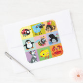 漫画の子供へ動物 スクエアシール (封筒)