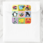 漫画の子供へ動物 スクエアシール (バッグ)